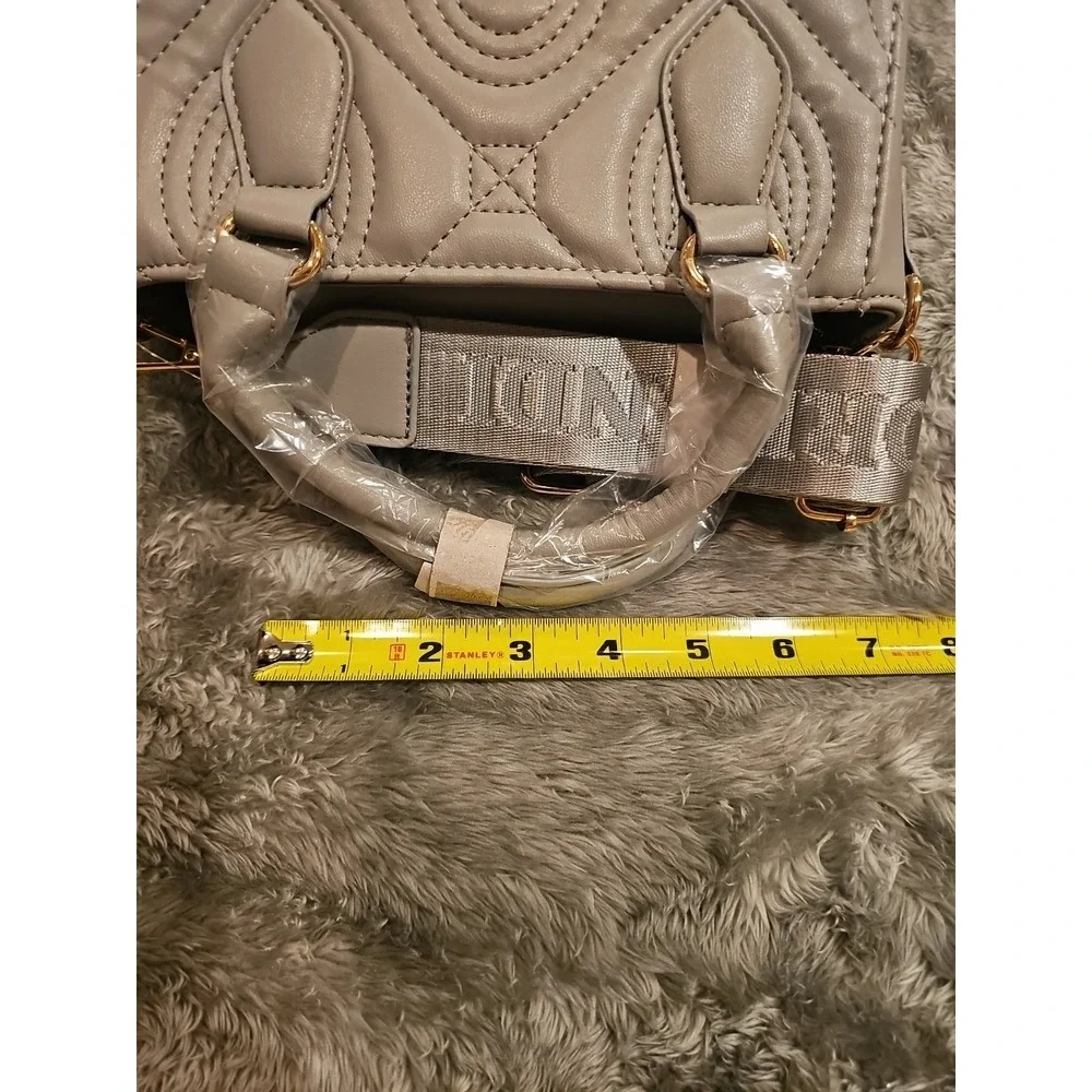 Valentino Orlandi Light Grey Quilted Monogram Handbag Crossbody  - MSRP 259.00‎